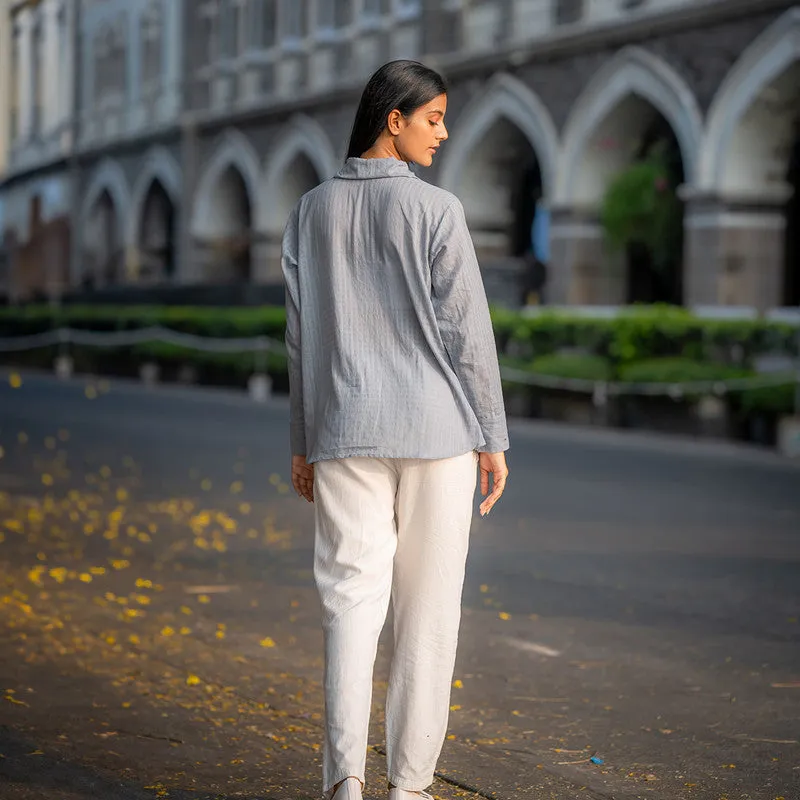 Cotton Shirt for Women | Grey | Button Down