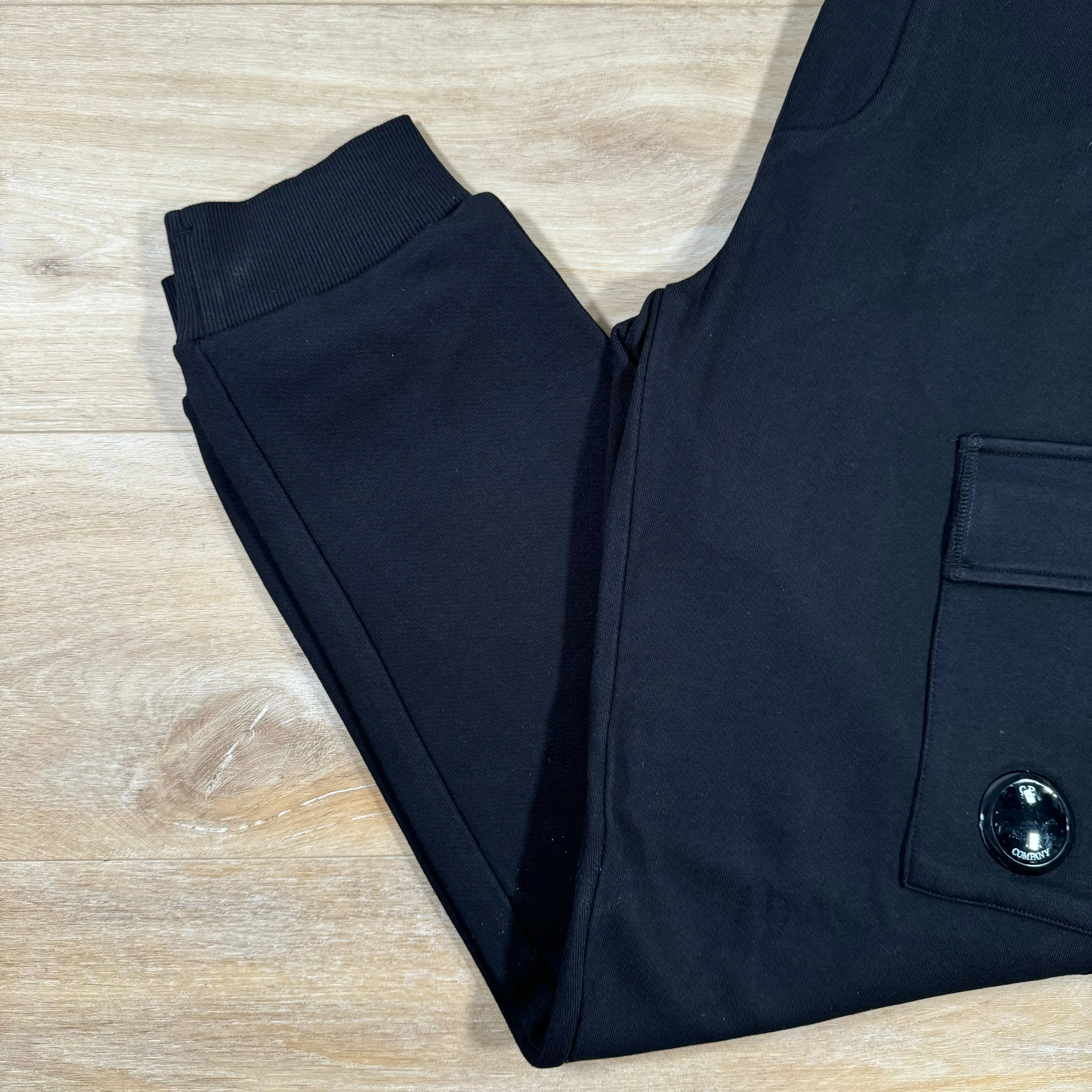 C.P. Company Diagonal Raised Lens Sweatpants in Black