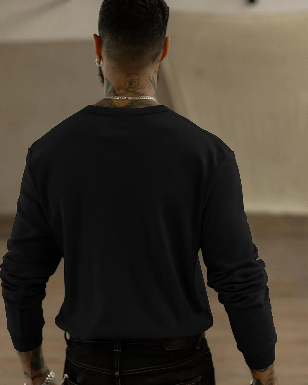 Crafted Heavyweight Henley - Black