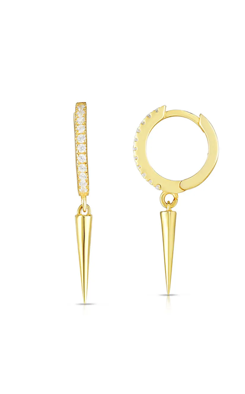 CZ Spike Huggie Earring