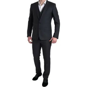 Dolce & Gabbana Elegant Black Martini Slim Fit 3-Piece Suit