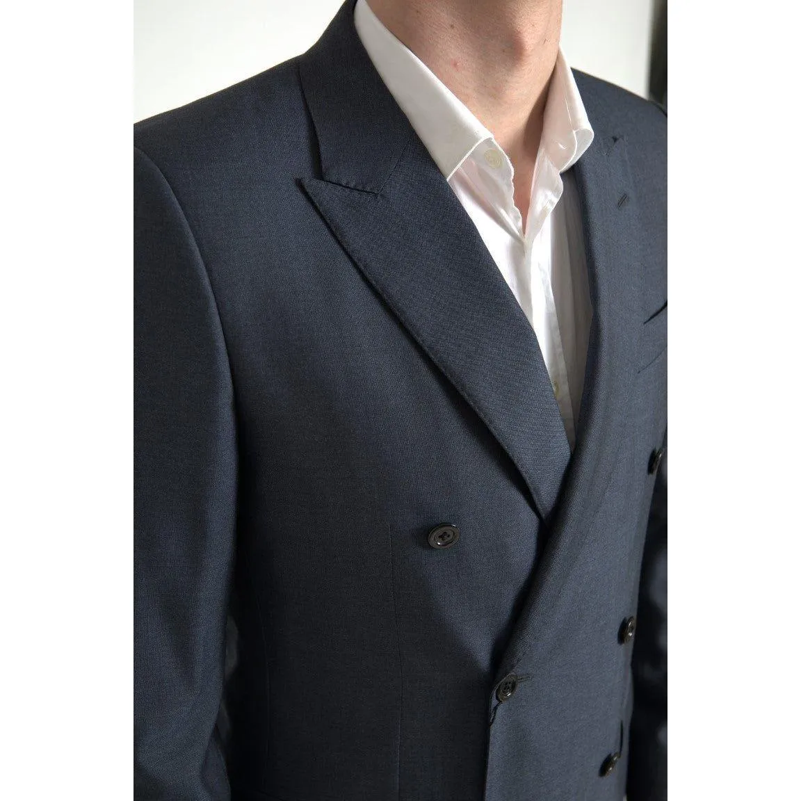 Dolce & Gabbana Elegant Blue Silk Blend Martini Suit