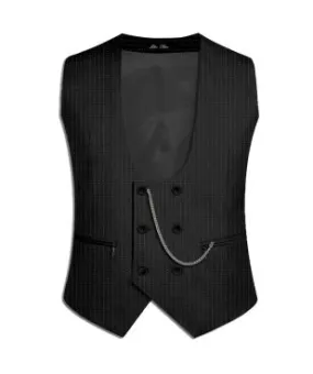 Double Breasted Waistcoat - Black