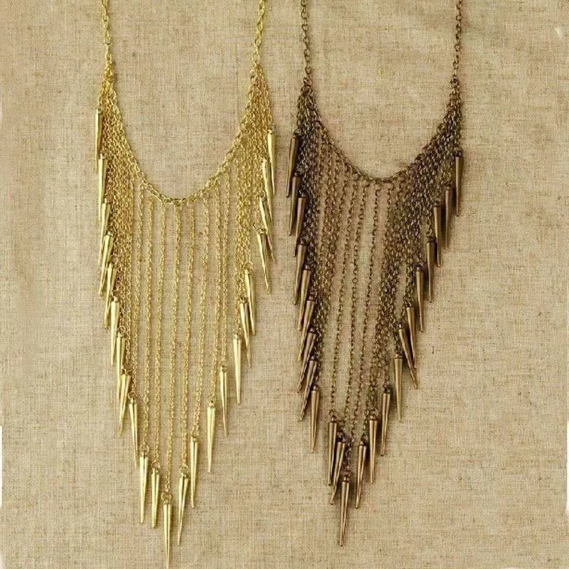 Edgy Icicles Large Gold Necklace for Women