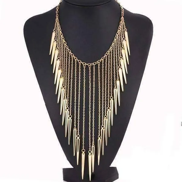 Edgy Icicles Large Gold Necklace for Women