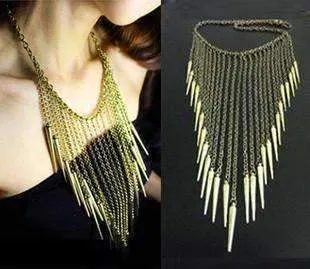 Edgy Icicles Large Gold Necklace for Women