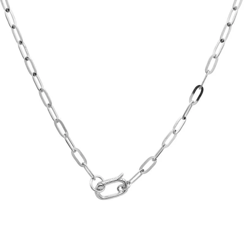 Enhancer Pendant Paper Link Chain Necklace