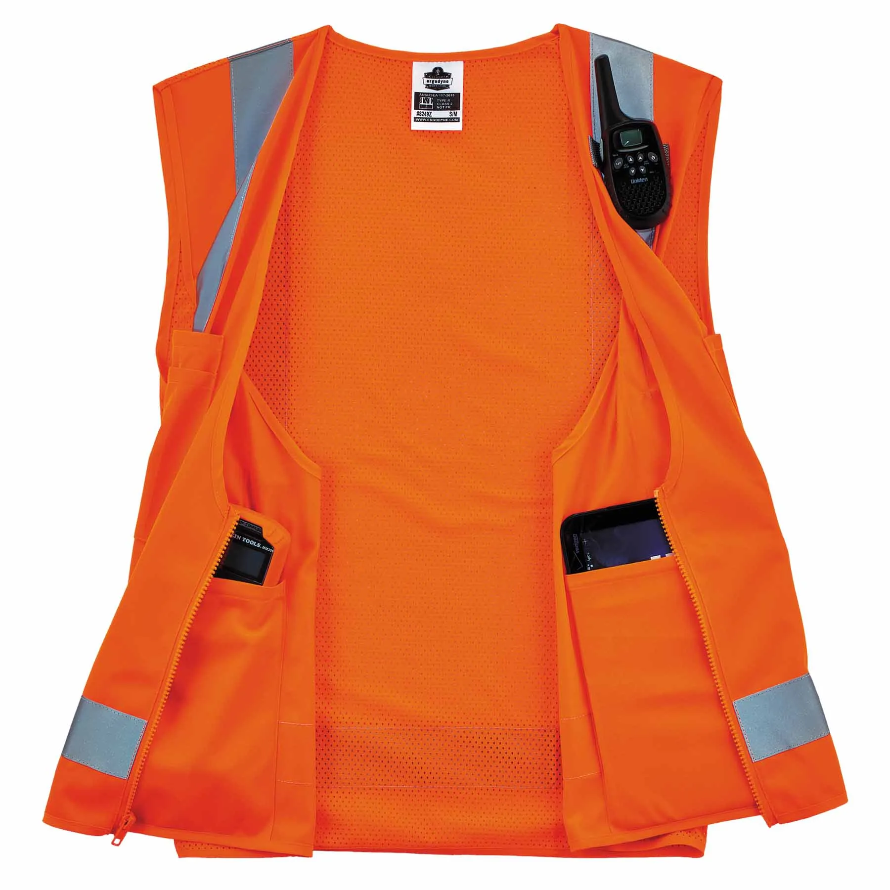 Ergodyne 24512 8249Z-S S Orange Class 2 Economy Surveyors Vest - Single Size