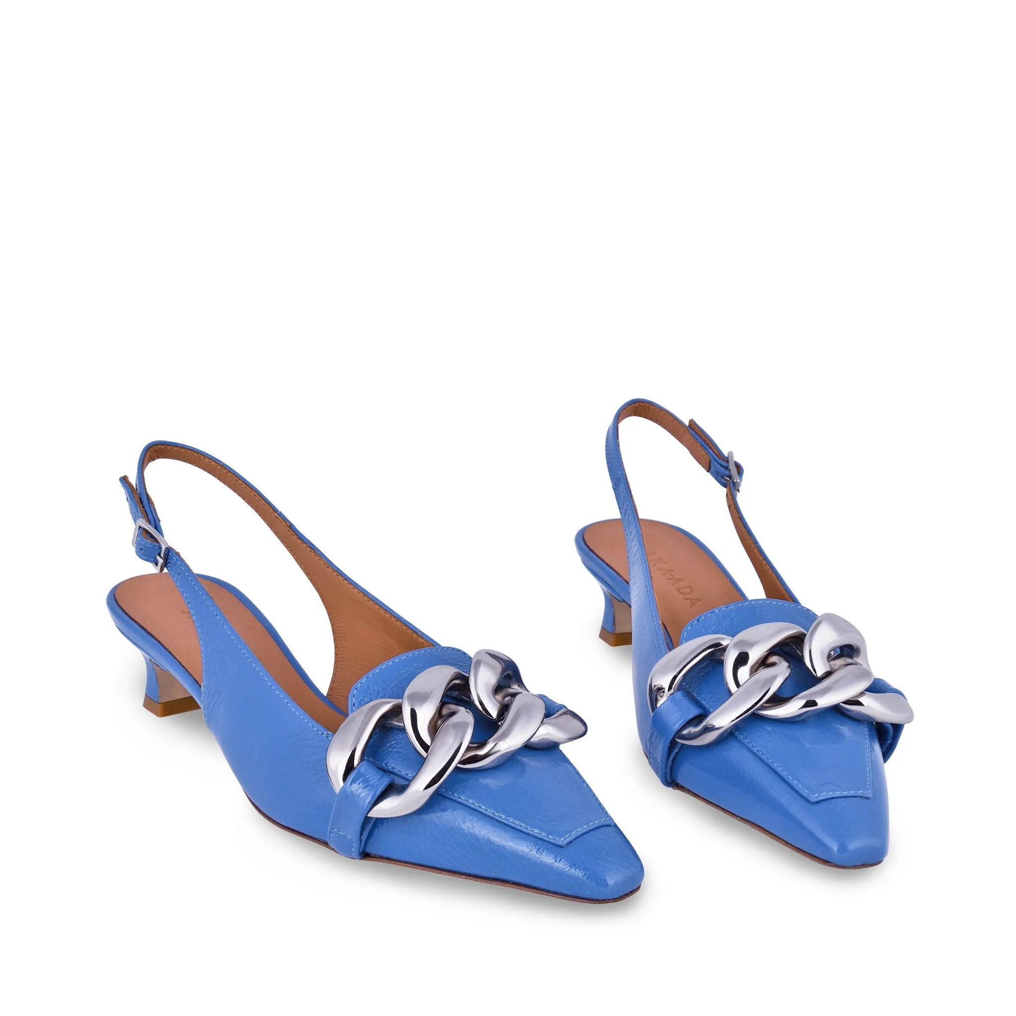 Erity Light Blue Naplak Slingback Pumps