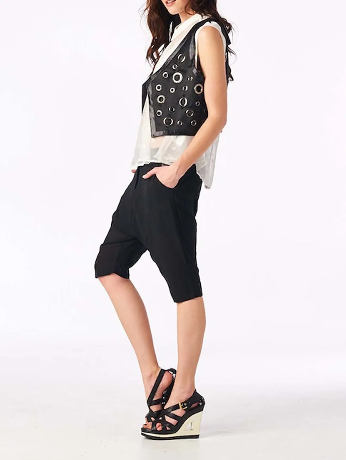 Eyelet Black Vest