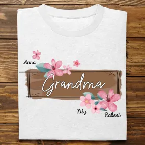 Family - Wildflower Art As A Gift For Grandma And Kids - Personalized T-shirt