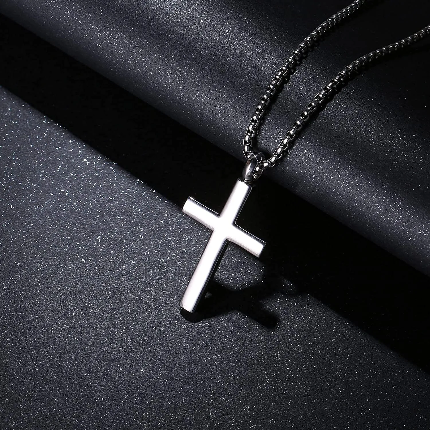 FANCIME Cremation Urn Cross Mens Sterling Silver Necklace