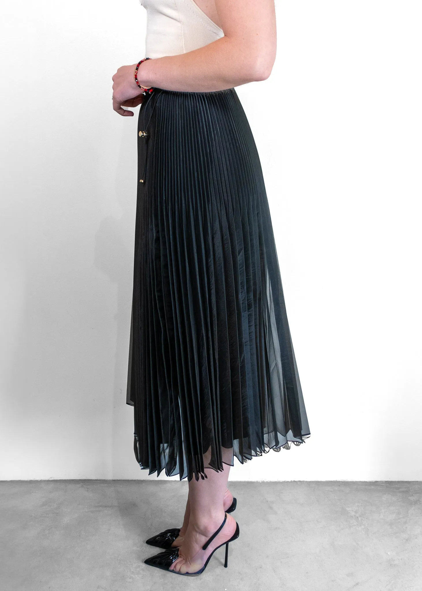 Fendi Pleated Organza Midi Skirt