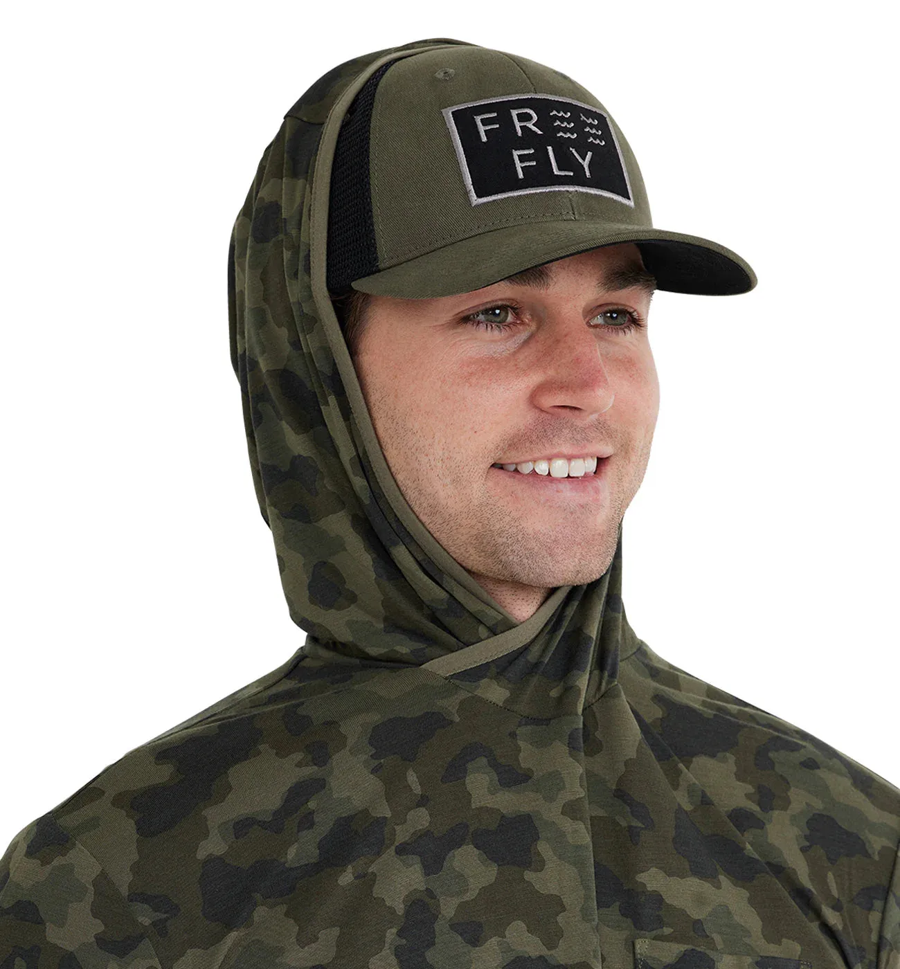 Free Fly Men's Bamboo Lightweight Hoodie in Marshland Camo