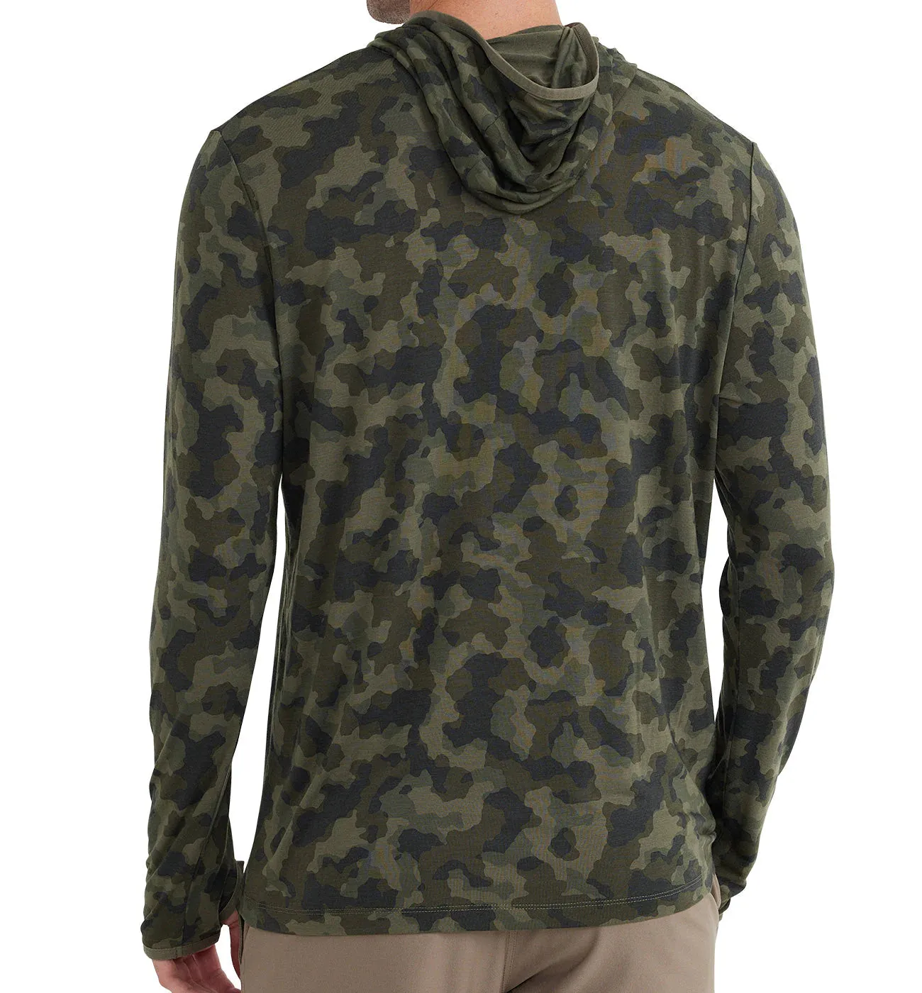 Free Fly Men's Bamboo Lightweight Hoodie in Marshland Camo