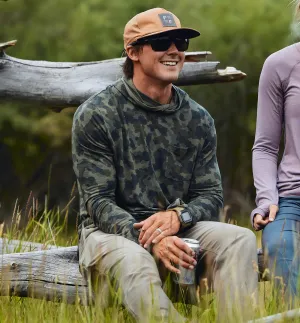 Free Fly Men's Bamboo Lightweight Hoodie in Marshland Camo