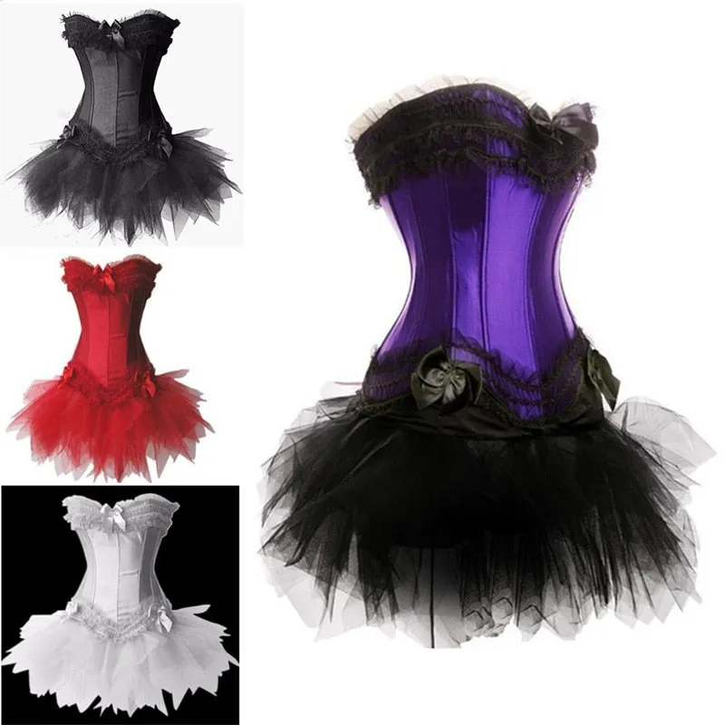 Funki Buys | Dresses | Women's 2Pcs Lace Tulle Corset Tutu Set