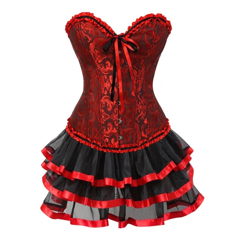 Funki Buys | Dresses | Women's Victorian Corset Dress 2Pcs Set