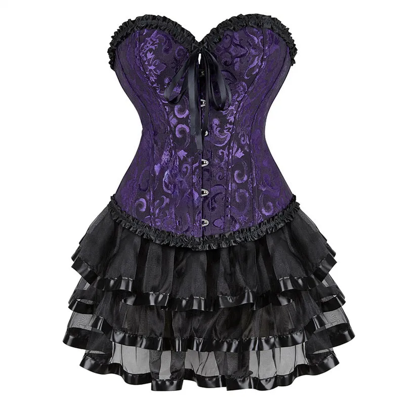 Funki Buys | Dresses | Women's Victorian Corset Dress 2Pcs Set