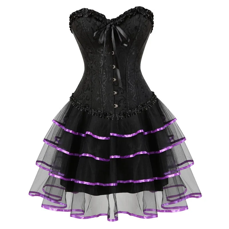 Funki Buys | Dresses | Women's Victorian Corset Dress 2Pcs Set