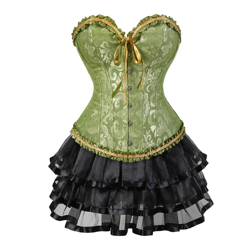 Funki Buys | Dresses | Women's Victorian Corset Dress 2Pcs Set