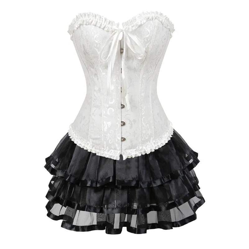 Funki Buys | Dresses | Women's Victorian Corset Dress 2Pcs Set