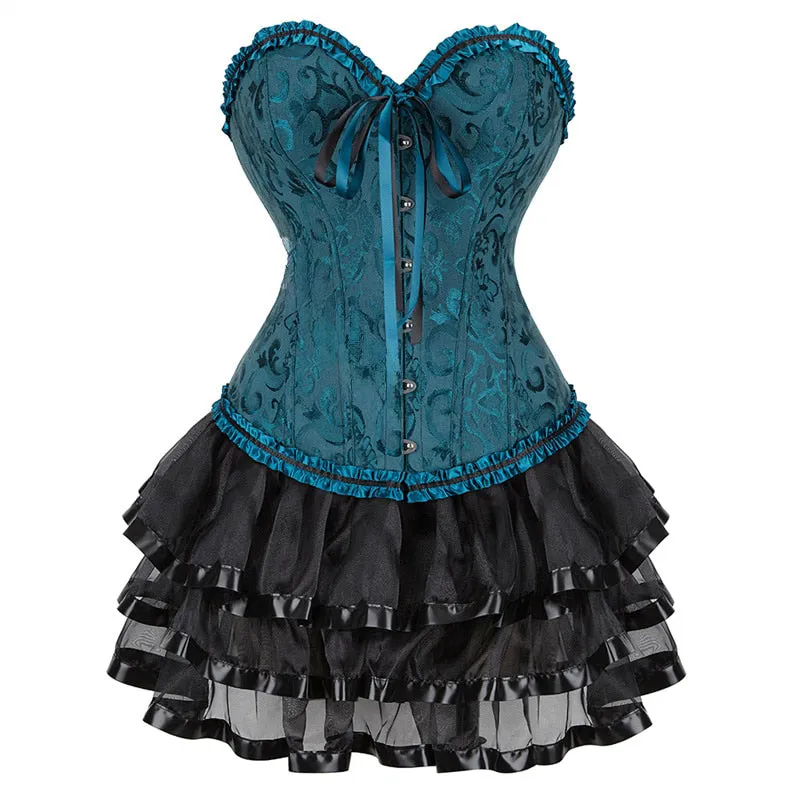 Funki Buys | Dresses | Women's Victorian Corset Dress 2Pcs Set