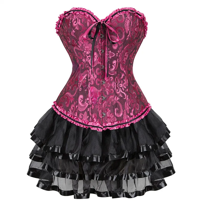 Funki Buys | Dresses | Women's Victorian Corset Dress 2Pcs Set