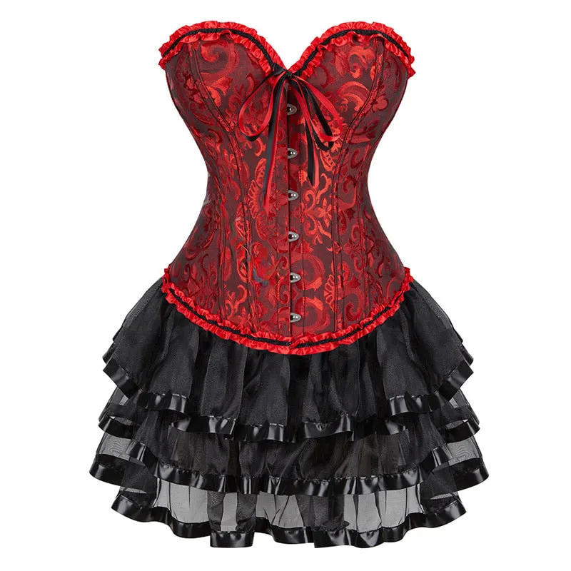 Funki Buys | Dresses | Women's Victorian Corset Dress 2Pcs Set