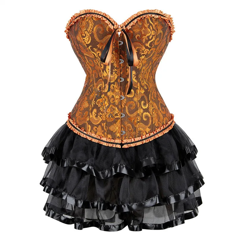 Funki Buys | Dresses | Women's Victorian Corset Dress 2Pcs Set