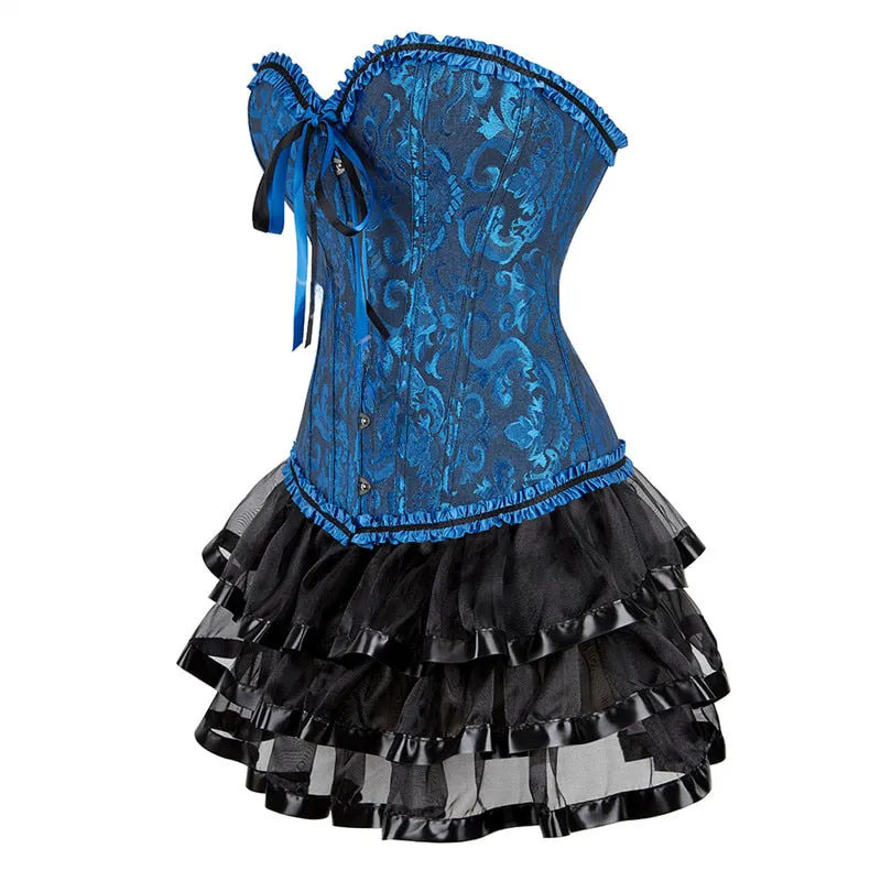 Funki Buys | Dresses | Women's Victorian Corset Dress 2Pcs Set