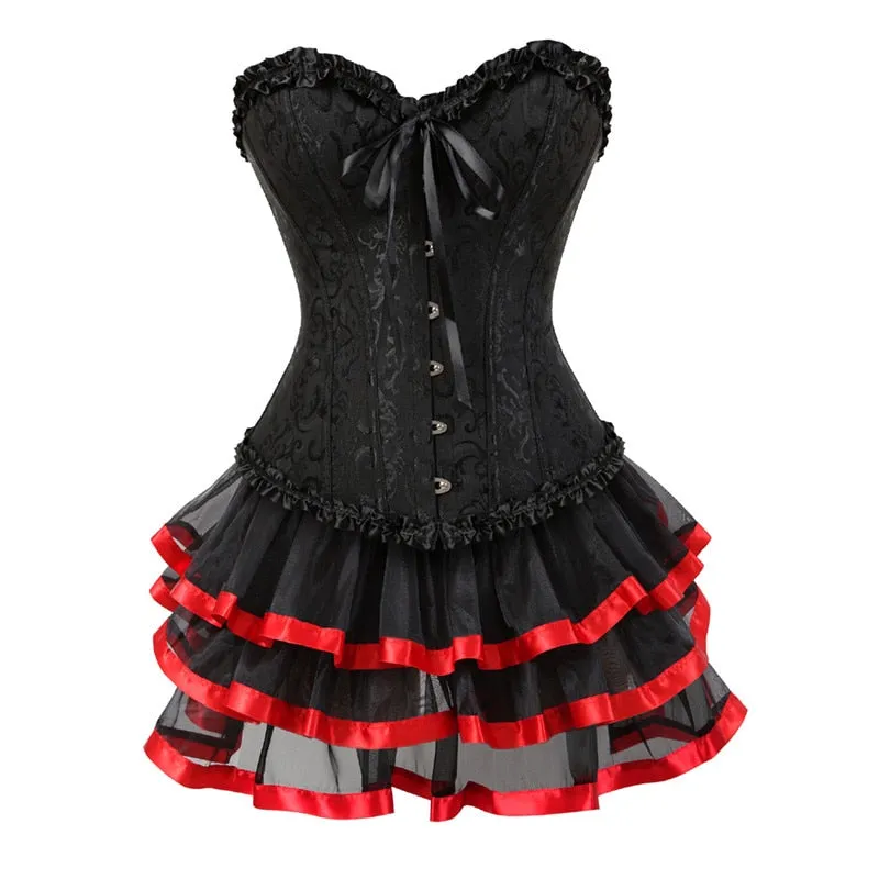 Funki Buys | Dresses | Women's Victorian Corset Dress 2Pcs Set