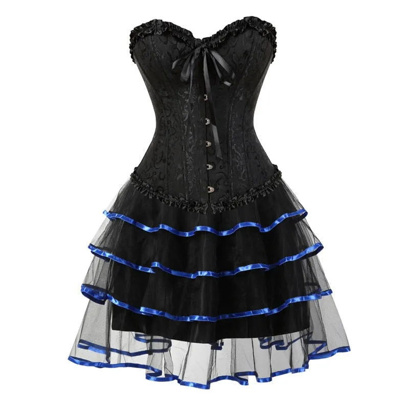 Funki Buys | Dresses | Women's Victorian Corset Dress 2Pcs Set