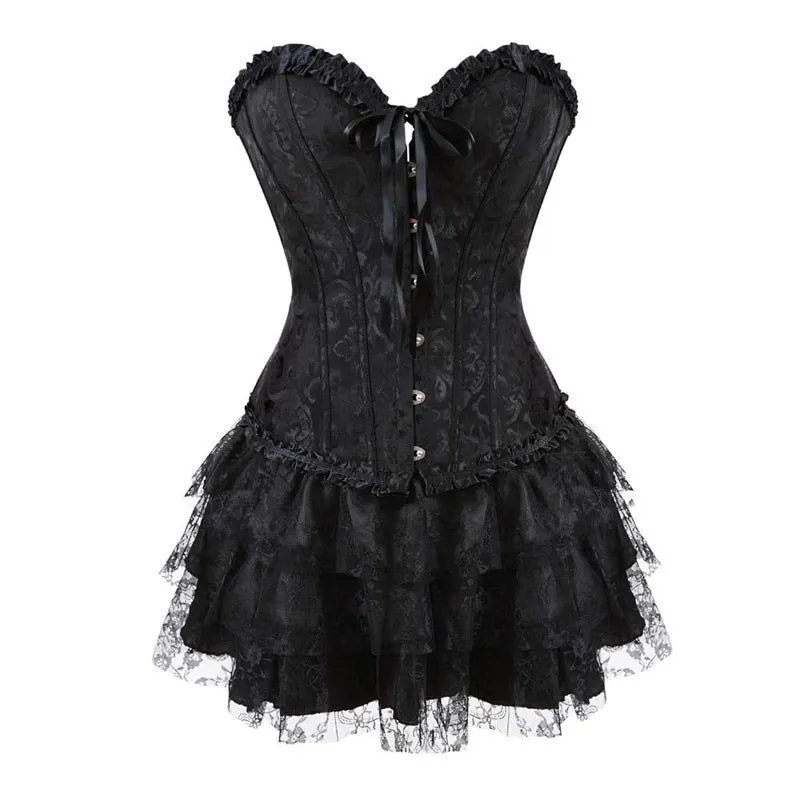 Funki Buys | Dresses | Women's Victorian Corset Dress 2Pcs Set