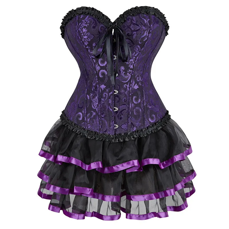 Funki Buys | Dresses | Women's Victorian Corset Dress 2Pcs Set