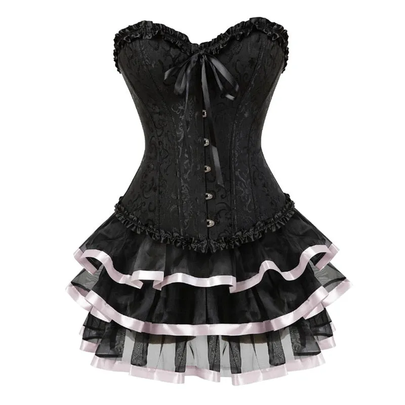 Funki Buys | Dresses | Women's Victorian Corset Dress 2Pcs Set