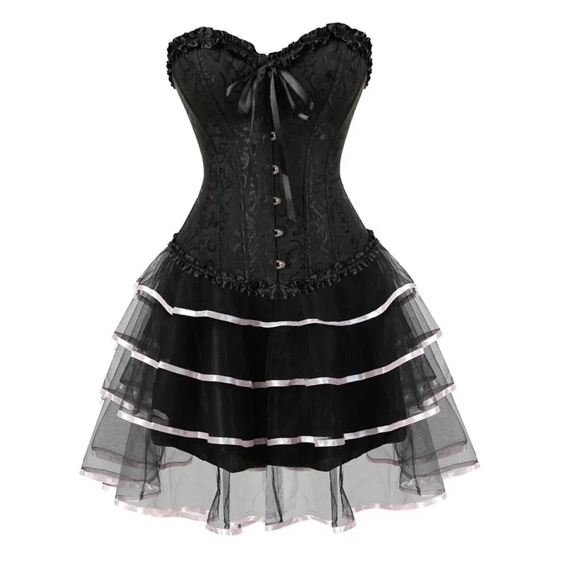 Funki Buys | Dresses | Women's Victorian Corset Dress 2Pcs Set