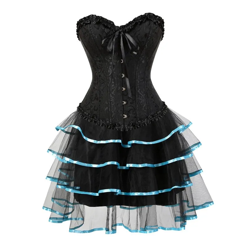 Funki Buys | Dresses | Women's Victorian Corset Dress 2Pcs Set