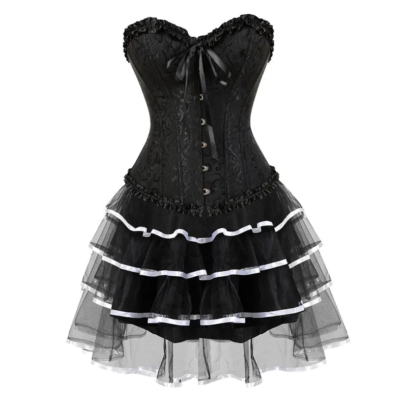 Funki Buys | Dresses | Women's Victorian Corset Dress 2Pcs Set