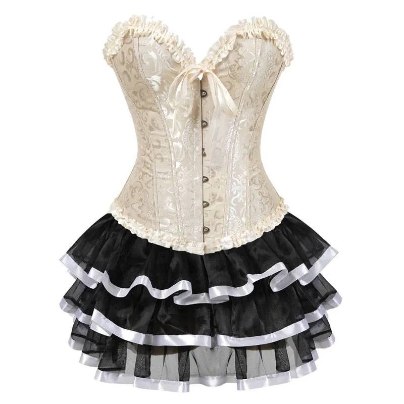 Funki Buys | Dresses | Women's Victorian Corset Dress 2Pcs Set