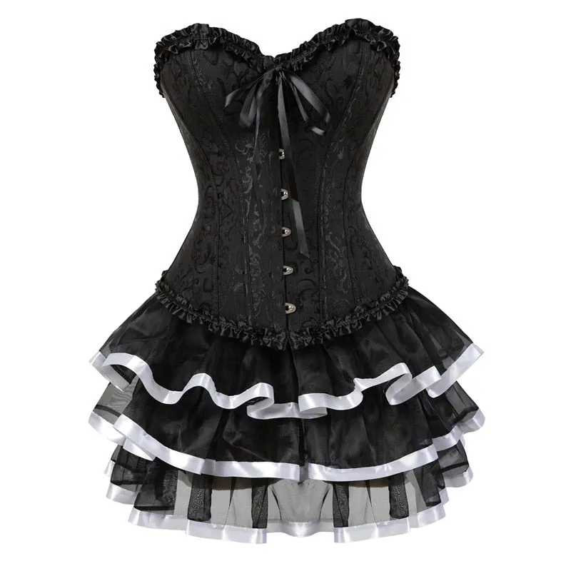 Funki Buys | Dresses | Women's Victorian Corset Dress 2Pcs Set