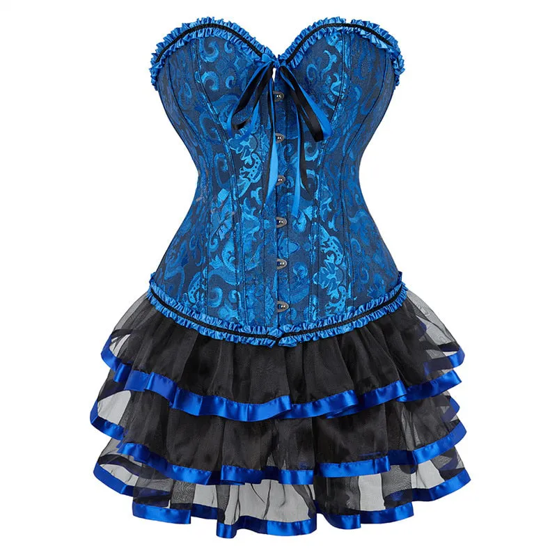 Funki Buys | Dresses | Women's Victorian Corset Dress 2Pcs Set