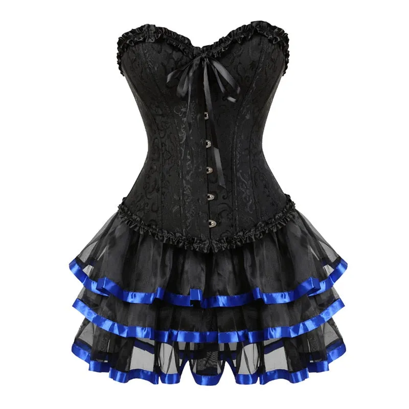 Funki Buys | Dresses | Women's Victorian Corset Dress 2Pcs Set