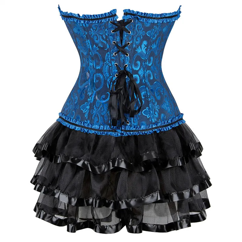 Funki Buys | Dresses | Women's Victorian Corset Dress 2Pcs Set