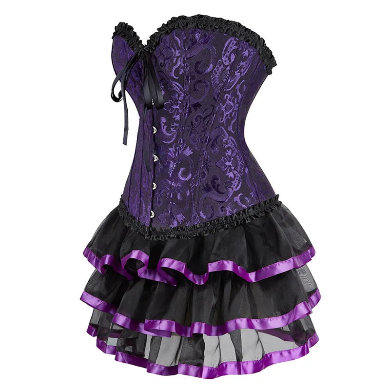 Funki Buys | Dresses | Women's Victorian Corset Dress 2Pcs Set