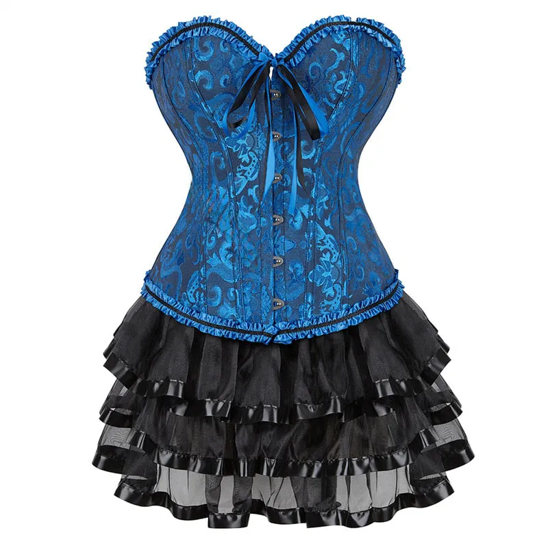 Funki Buys | Dresses | Women's Victorian Corset Dress 2Pcs Set