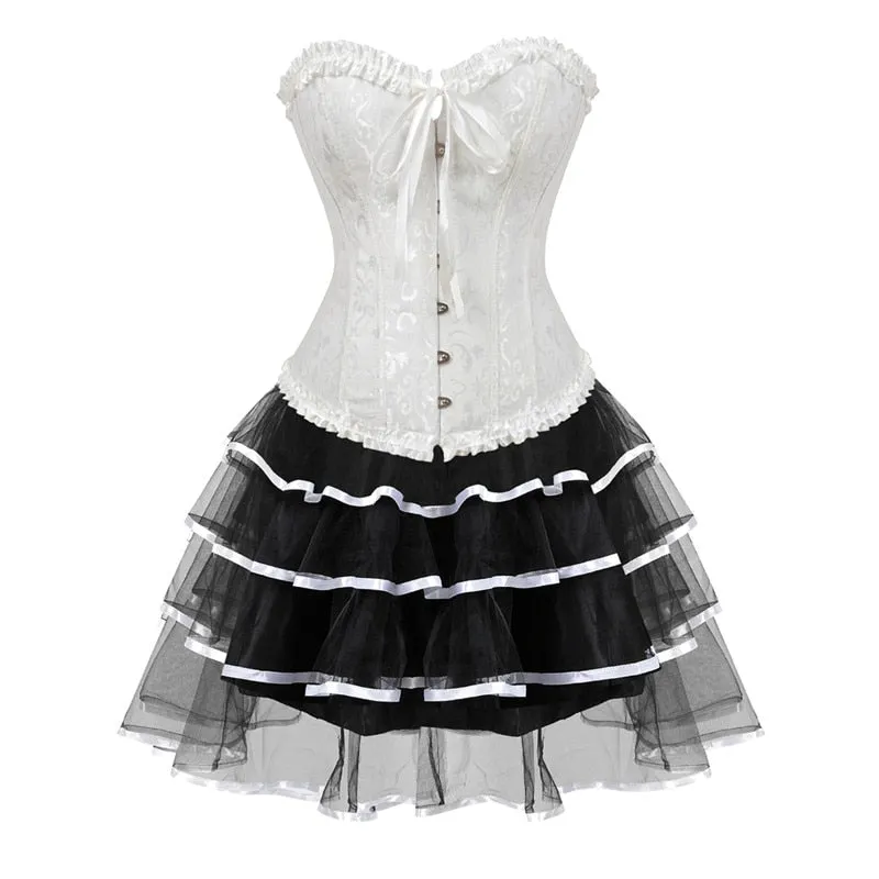 Funki Buys | Dresses | Women's Victorian Corset Dress 2Pcs Set