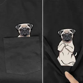 funny T Shirt Fashion Brand summer pocket dog printed t-shirt men's for women shirts Hip hop tops funny cotton tees