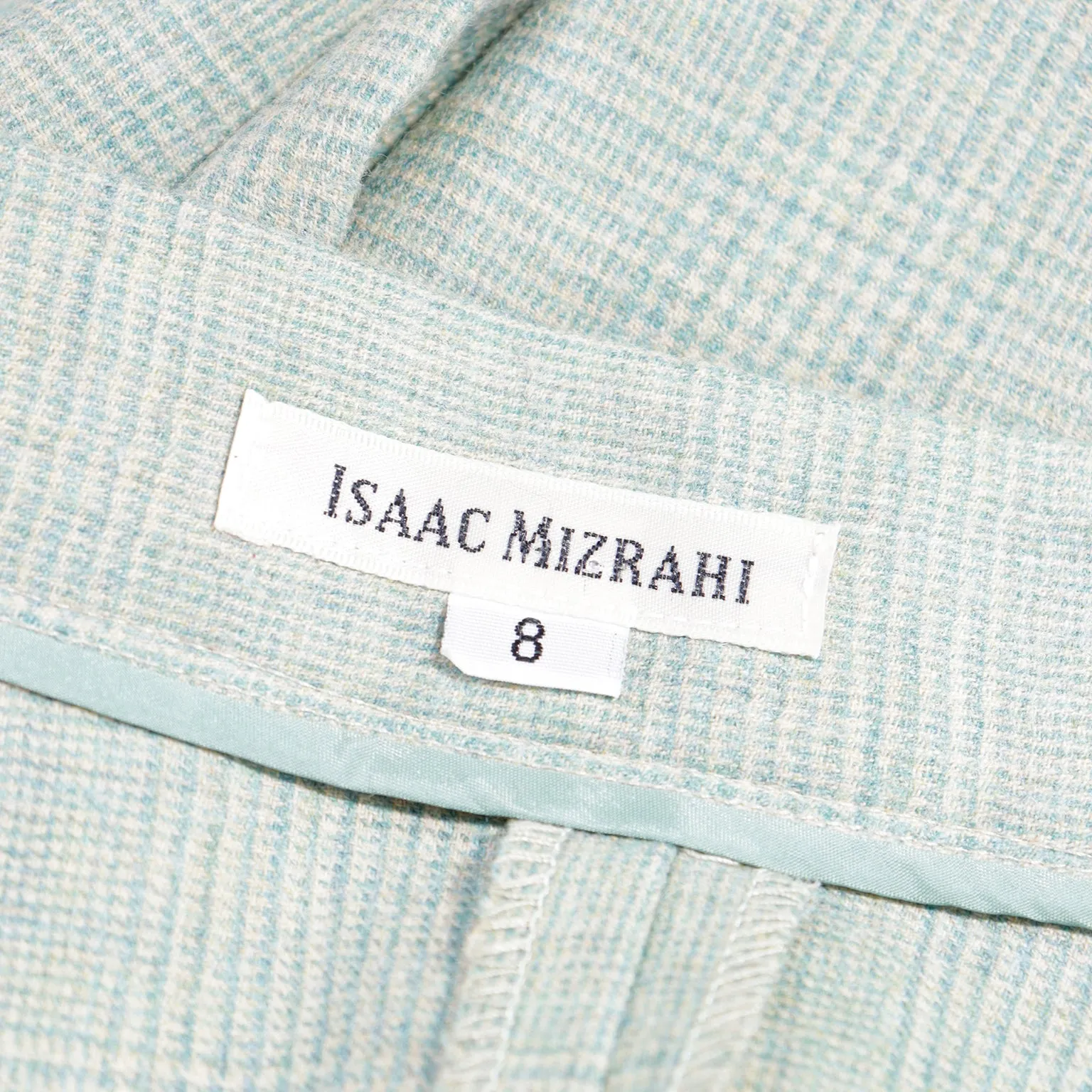 F/W 1991 Isaac Mizrahi Green Plaid Wrap Skort with Raw Edges