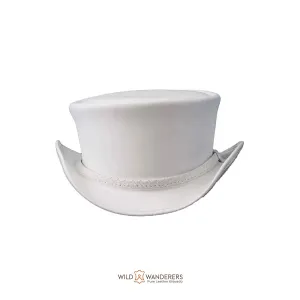 Ghost Rider | White Leather Top Hat